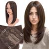 Elailite Hair Topper Donna Clip in con Frangia per Capelli Marrone Cioccolato, Posticci con Clips Middle Parting Toupet Toupee Protesi 35cm 120g (Base 15cm*15cm)