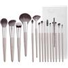 SaDM Shiny Set pennelli make up professionali 15 pezzi - Pennelli trucco viso e occhi per fondotinta, cipria, correttore, fard, ombretto - Setole sintetiche premium