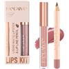 Beliky Girl 2 Pcs Set di trucco Matte Lip Liner e rossetto, velluto liquido rossetto opaco Lip Gloss Set impermeabile di lunga durata, sexy rossetto rosso per le donne trucco quotidiano labbra Lip Stain-Set (01)