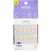 KISS CORE - Unghie a pressione, colla per unghie inclusa, My Darling, colore bianco, formato corto, forma quadrata, include 32 unghie, colla da 2 g, 1 bastoncino per manicure, 1 mini lima