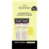 John Frieda Go Blonder Set - Shampoo, 250 ml e balsamo, 250 ml - Tipo di capelli: biondi, biondi - illumina gradualmente