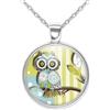 So Sweet Collana cabochon, collana illustrata, gufo Gufo, Regalo di Natale per idea regalo moglie - San Valentino- regalo di compleanno - argento antico (ref.79a).