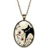 So Sweet Collana cabochonil gatto del paese - Regalo di Natale per idea regalo moglie - San Valentino- regalo di compleanno - bronzo (ref.32).