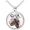 So Sweet Collana cabochon, collana illustrata scarpe da ballo, Regalo di Natale per idea regalo moglie - San Valentino- regalo di compleanno - argento antico (ref.58a).