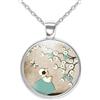 So Sweet Collana cabochon, collana illustrata primavera , Regalo di Natale per idea regalo moglie - San Valentino- regalo di compleanno - argento antico (ref.83a).