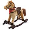 Cavallo a Dondolo Berlin in Peluche e Legno con Ruote e suoni per Bambini