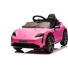 Macchina Elettrica per Bambini Porsche Taycan Turbo S 12V con Telecomando Bluetooth Luci LED e Tappetini Rosa