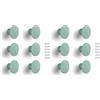 Poliplast - Set da 6 Pomelli, Design a cerchio, per Cucina, Armadio e Cassetti, per Bambini, Verniciato a mano, Colore Verde salvia, Art. 22 (Confezione da 2)