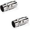 PRIOstahl Connettore snodato regolabile con giunto a 90°, raccordo per tubo, raccordo x 2 pezzi, Ø 42,4 mm, per tubo rotondo, corrimano, ringhiera, tubo antiruggine, in acciaio inox V2A