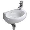 CROSS ZEBRA Lavabo in Ceramica Lavandino Bianco di Alta Qualità Lavabo a Parete o Appoggio ad Angolo Destro per WC da Bagno Guardaroba ovale (430 * 290 * 125mm)