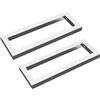 doporro 2 Staffe Reggimensola Rettangolari 50x15 cm in Acciaio Inox Cromo Supporti da Parete per Mensole Lavabi Portasciugamani Resistenti e Facili da Installare WH01