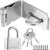Litensh Serrature per porte ad angolo retto da 10,2 cm in acciaio inox a 90°, con lucchetto, chiusura di sicurezza Packlock, chiusura di sicurezza per cancello extra spesso, chiusura per capannone per