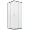 Parama Box Doccia Angolare Mod. Java 70x100cm Apertura Scorrevole Vetro Temperato 6mm Opaco Profili in Alluminio Cromato Flat Design 16 Carrelli Scorrevoli Maniglia in ABS Cromato