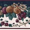 Concord Wallcoverings WG40221B - Carta da parati, motivo floreale, foglie di frutta, per cucina, zona pranzo, rosso, verde, bordeaux, arancione, cremoso, 17,7 cm x 45,7 m