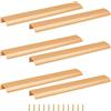Cjueiom Confezione da 6 maniglie nascoste per armadio da cucina, 256 mm, con foro centrale nascosto per cassetti, maniglia invisibile per armadio (300 mm di lunghezza totale, oro)