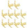 QUARKZMAN 10Pcs Scatola Cerniera Quadrante, 30x32mm Cerniere Scatola Con Braccio Di Ritenuta Laterale 90 Gradi Supporto Pieghevole Per Scatole Gioielli Vino Legno, Oro Finto