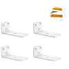 YFCVIP 4 Supporti per Scaffali, 10 cm Staffe per Mensole Pesanti, Reggimensola Legno per Montaggio a Parete, Portata 70 Kg (Bianco) 4in