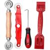 Amazleer Set di 4 pezzi di spline roller di alta qualità con ruote in nylon, ganci in gomma, accessori per zanzariera e guarnizione per finestre (4, rosso)