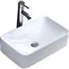 CROSS ZEBRA Lavabo da Appoggio in Ceramica Rettangolo Lavabo Bianco Lucido di Alta Qualità con Finitura Lucida con Parete Verticale Design Moderno per Guardaroba Bagno