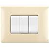 elettrocanali Placca Mylife Q Compatibile Frutti Bticino Living Inter Avorio 3 Posti