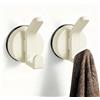 Drenky Gancio Ventosa Doppio, 2 Pezzi Ventose Con Gancio Super Resistenti Appendi Accappatoio Bagno Riutilizzabile Ganci Asciugamani Per Porte Doccia In Vetro, Piastrelle, Bianco