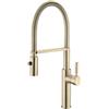 XDSMB Miscelatore Lavello Cucina con Doccetta Estraibile Rubinetto Monocomando Molla Girevole 360°,Oro Spazzolato