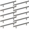 SOTECH Set da 10 maniglie per mobili G10 in tubo di acciaio inox - set di maniglie a barra/maniglie a rel - interasse 128 mm - maniglia per cassetto