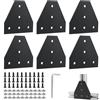EXLECO 6Pcs Angolare Alluminio Nero, Profilo Alluminio 20x20 Staffe a T di Collegamento Squadrette, con Dadi Chiave Inglese per 6mm Allum Profilo