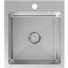 empiria SINK QUALITY SINK Quality Lavello Cucina 40x45 cm | Acciaio Inox 304 | Vasca Singola Antigraffio PVD | Insonorizzato e Anticondensa | Sifone Salvaspazio Incluso | Ideale per Base 40 cm