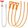 Forlivese Spirale di Pulizia Dello Scarico 4 pezzi, Bastoncini Teneri di Pulizia Dello Scarico per Rimozione Capelli, Spirale Riutilizzabile per Pulizia Scarichi, Per WC, Lavello, Vasca, Tubi di Scarico