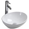 CROSS ZEBRA Lavabo da Appoggio in Ceramica Ovale Vaso Lavello Ciotola Design Moderno Bianco Lucido per Guardaroba Bagno