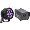 IBIZA PAR-MINI-RGB3 Bundle - Faro PAR LED RGB + Macchina fumo PARTY-SM400