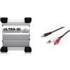Behringer ULTRA-DI DI100 & Goobay 50018 Adattatore Cavo Audio AUX, Jack da 3.5mm a Connettore RCA Stereo, Nero, 1.5m Lunghezza del Cavo