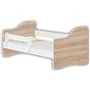 ACMA Letto per bambino Cameretta per bambino con materasso Lettino bambini HAPPY (Sonoma, 180x80 cm)