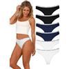 Hialegion Slip in Cotone Tessile Tanga con Cintura A Macchie per Donne Hipster Biancheria Intima Sportiva 6pcs M
