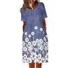 Generic Abito da donna estivo 2024 per insegnante vintage prendisole a maniche corte spiaggia primavera t-shirt casual girocollo grafica festa matrimonio abiti da sole, Blu, XL