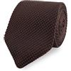 THE GENTS LAB - 100% poliestere diamante fine lavorato a maglia cravatta, Marrone scuro, Length: 150cm Width: 7cm