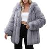 HAOLEI Giacca Corta Da Donna in Finta Pelliccia a Pelo Pellicciotto Corto in Pelliccia Artificiale Capispalla Caldo e Spesso Parka Invernale Giacca Calda con Cerniera a Morbido Comodo Slim Fit Per Uscire