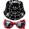 ZXTGBQ Set Composto da Cappellino da Pescatore e Occhiali da Sole per Bambini, Motivo a Ragno, Cappellino da Pescatore Estivo e Occhiali da Sole Pieghevoli con Protezione Uv, Adatto a Bambini dai 3 ag