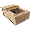 Euroshoppingonline Scatola box Casetta teca terrario tartarugario casa per taratarughe tartaruga di terra chalet in legno rettili recinto recinzione gabbia allevamento trasportino 60x40x23h caiolla ricovero