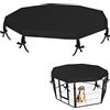 Kisbeibi Copertura per box per cani,in tessuto Oxford,impermeabile, pieghevole,parasole,per animali domestici,8 pannelli,accessorio per gabbia per cani,fornisce ombrae per animali domestici(nero)