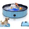 Zegupal Piscina per cani di taglia grande e piccola, pieghevole, antiscivolo, 80 x 20 cm, in PVC ispessito, resistente all'usura, piscina per cani