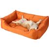 M&Catree Cuccia per Cani, Letto Divano per Animali Domestico Cuscino per Cani Impermeabile Lettino per Cane - Arancione, L: 60 * 80 * 24CM