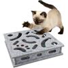 Iirlvior Giocattolo interattivo per gatti - 30 x 30 x 6 cm giocattolo per gatti auto-occupazione, scatola per labirinto, palla e dolcetti, finestra interattiva, artigli giocattolo intelligenza per gatti