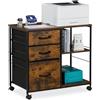 Relaxdays Cassettiera da Ufficio per Stampante, Mobile con 3 Cassetti, Schedario Portadocumenti, 68x75x40 cm, Industrial