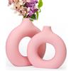 REDHILL Confezione da 2 vasi in ceramica rosa chiaro per decorazioni moderne per la casa, vasi rotondi opachi per fiori della pampa minimalista, stile nordico bohémien, per matrimoni, cene, feste, soggiorno,