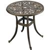 Relaxdays Tavolo da Giardino Relaxdays con Foro per ombrellone, HxP: 53 x 53 cm, Alluminio, Resistente, Rotondo, Nero/Bronzo