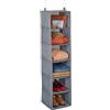 Relaxdays Organizer Armadio da Appendere Salvaspazio, 6 Ripiani, 131 x 30 x 30 cm, Inserto Porta Vestiti Interno, Grigio, Cartone