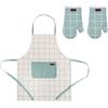 Vinthera Okapi Set grembiule e 2 panni da cucina riciclati, 60 x 75 cm, 18 x 28 cm
