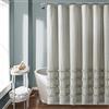 Lush Decor Tenda da doccia in cotone tinto a righe grigie, 183,9 x 183,9 cm